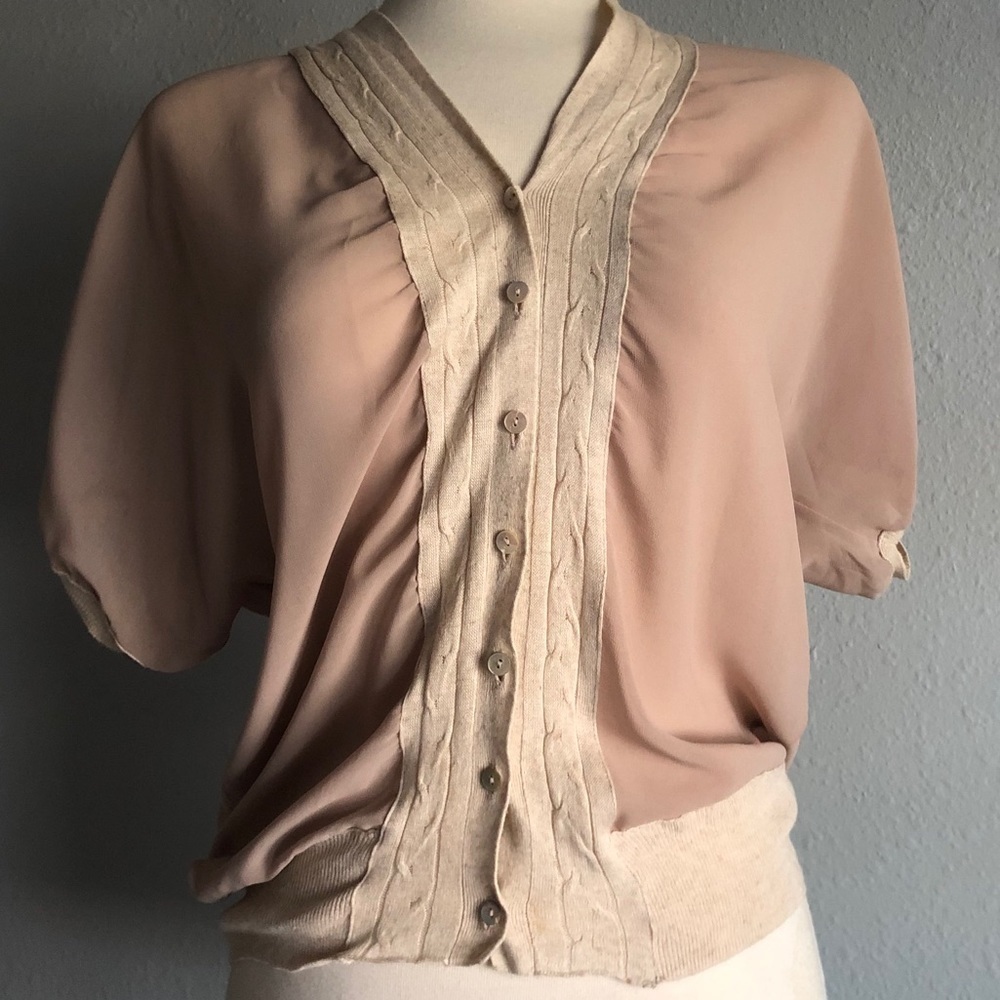 Ipekyol blush colored sheer blouse - Picture 2 of 8